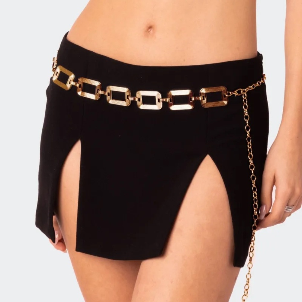 Edikted Disco Belt - Gold Chain Detail Belt